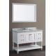 Wooden Bathroom Vanity Cabinets 48′′ Floor Mounted With Mirror White Color