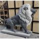 Black Marble Lion Sculpture Large Stone Modern Garden Decoration