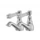 Hotel Bathroom Mixer Taps Lever Basin Taps Pair With Chrome Finish T8154