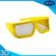 Yellow Big Frame Linear Polarized 3D Glasses 148 * 52 * 155mm For Cinema