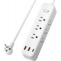 USB Outlet Desktop Power Strip Universal Socket With Built In Surge Protection