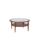 American Wood Glass Coffee Table Home Balcony Glass And Wood Side Table