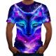 Summer Men'S Oversize T Shirt Fox Wolf 3D Digital Print Round Neck