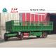 Green Color 20ft 2 Axle Flatbed Truck Trailer Drawbar Trailer With Side Wall