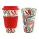 8oz Reusable Plastic Coffee Cups With Lid Wheat Straw Material Full Colour Wrap