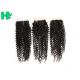 8’’ - 20’’Unprocessed Human Hair Closure Kinky Curly Bleached Knots
