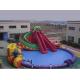 Large Scale Inflatable Water Parks / Dragon Pool And Slide Inflatables