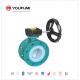 Full PTFE Lined Butterfly Valve 80mm Double Flange Type Petrochemical Use