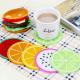 CM-009 Fruit Slice Silicone HEATER Coaster,Colorful Non-Slip Table Cover Pad Cup