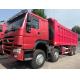 Red HOWO 8X4 375/400/420HP 12 Wheels Dump Truck Tipper Truck with 300L Fuel Tanker