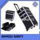 Black pvc surface 4 in 1 beauty trolley case