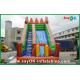 Inflatable Slippery Slide Safety PVC Tarpaulin Inflatable Bouncer Slide Yellow / Green Color For Playing