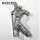 Abstract circular splicing female torso stainless steel wall decoration sculpture