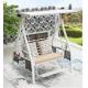 Outdoor Leisure Rattan Aluminium Frame 2 Person Porch Swing With Canopy