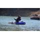Blue Mini Pontoon Inflatable Fishing Dinghy , 1.5m Float Inflatable Belly Boat