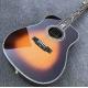 Real Abalone inlays Sunburst Solid spruce top 41 inch D style Acoustic Guitar with ebony fingerboard