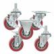 1.5 Rigid Plate Red PU Light Duty Casters  For Bed Drawers