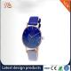 wholesale customization Pu watch  alloy case  quartz watch fashion watch Gradient blue watch elegant style Monochrome