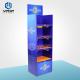 5 Tiers Cardboard Display Shelves , Supermarket Blue Retail Display Shelves