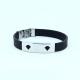 Factory Direct Stainless Steel High Quality Silicone Bracelet Bangle LBI74