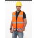 100%Polyester Worker Orange Vest Reflective Safety Vest Flame Resistant Hi Vis Vest For Personal  Safety