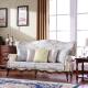 French pastoral leather sofa European living room sofa set