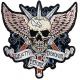 ODM Large Skull Iron On Motorcycle Biker Patch Overlock Edge