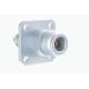 50Ω Impedance N Female Solder Clamp 4-hole Flange RF Coaxial Connector For 3 Semi-rigid / Flexible Cable Female Gender
