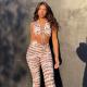 Breathable 2 Piece Crop Top And Trousers Halter Hollow Vest Slim Micro Trousers Set