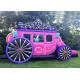 12' x 18' Or Customized Size Kids Pink Princess Inflatable Carriage Castle With Printing