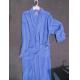 100% cotton velour terry fabric solid blue mens dressing gowns