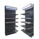 Factory customized color size metal heavy duty supermarket stand wall shelves for cosmetics display gondola