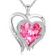 1.18x0.98in Double Heart Shape Pendant Silver Plated With Austrian crystal Crystals