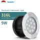 DMX512 Control Underwater Led Lights Recessed 9 Watt VDE Cable SS316L