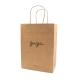 Eco Friendly Brown Kraft Bags With Handles CMYK / Pantone Color Flexo Printing