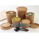 Eco Friendly Disposable takeaway food container Kraft Paper noodle bowls Hot Soup Cup With Paper Flat Lid bagease packag