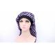 Hot Stamping Satin Hair Bonnet , 50cm Elastic Sleep Cap For Long Hair