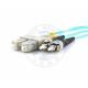 XYFiber multimode OM3 duplex fiber optic patch cable 50/ 125 SC to ST aqua