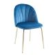 Sturdy Structure Blue Velvet Upholstery Dining Chair Sets 24.80lbs Weight