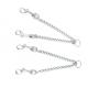 2 Way leash chain Dog Lead Metal Pets Choke Chain Heavy Duty Style Chrome Plated chain