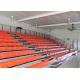 Plastic Retractable Gym Bleachers Tribune Seating With Customized Handrail