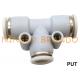 PUT 3 Way Union Tee T Type Push In Tube Pneumatic Hose Fitting 1/8'' 1/4'' 3/8'' 1/2''