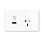 Smart Home AU Crystal Tempered Glass Panel Smart Touch Usb Charger & Wall Socket