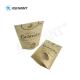 Mylar Kraft Paper Pouch Food Packing Bag Heat Sealed Stand Up Reusable Brown Color