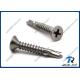 Stainless Steel 410 Philips Flat Head Self-drilling Screw with Wings, Metal to Wood