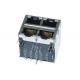0895-2S2R-FM Stacked RJ45 2X2 With 10 / 100 Base - T Connector LPJG27043A4NL