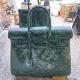 Marble Famous Brand Bag Sculpture Frog Green Natural Stone Handbag Statue Luxury Shopping Mall Decoration