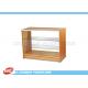 MDF Full Vision Glass / Wooden Shop Cash Counter 3 Layers For Cash Payment