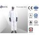 S-XXL White PE Laminated Fabric With SMS Back Panel Chemical Protective Suit