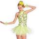 Neon Yellow Fully Sequins Halter Neck Jazz Tap Dance Dress Competition Costumes Sparkly Performance Wear